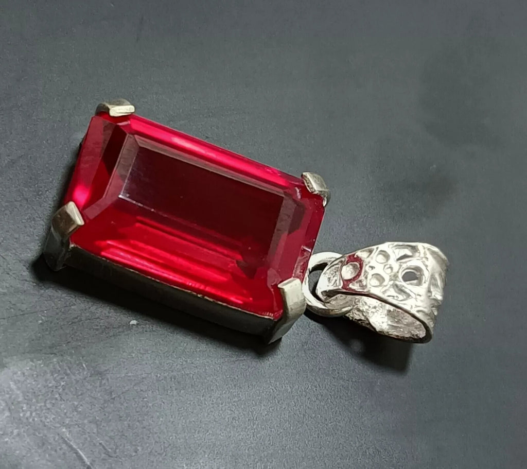 EGL Certified 42.25 Ct Natural RUBY 925 Solid Silver Pendant Loose Gemstone
