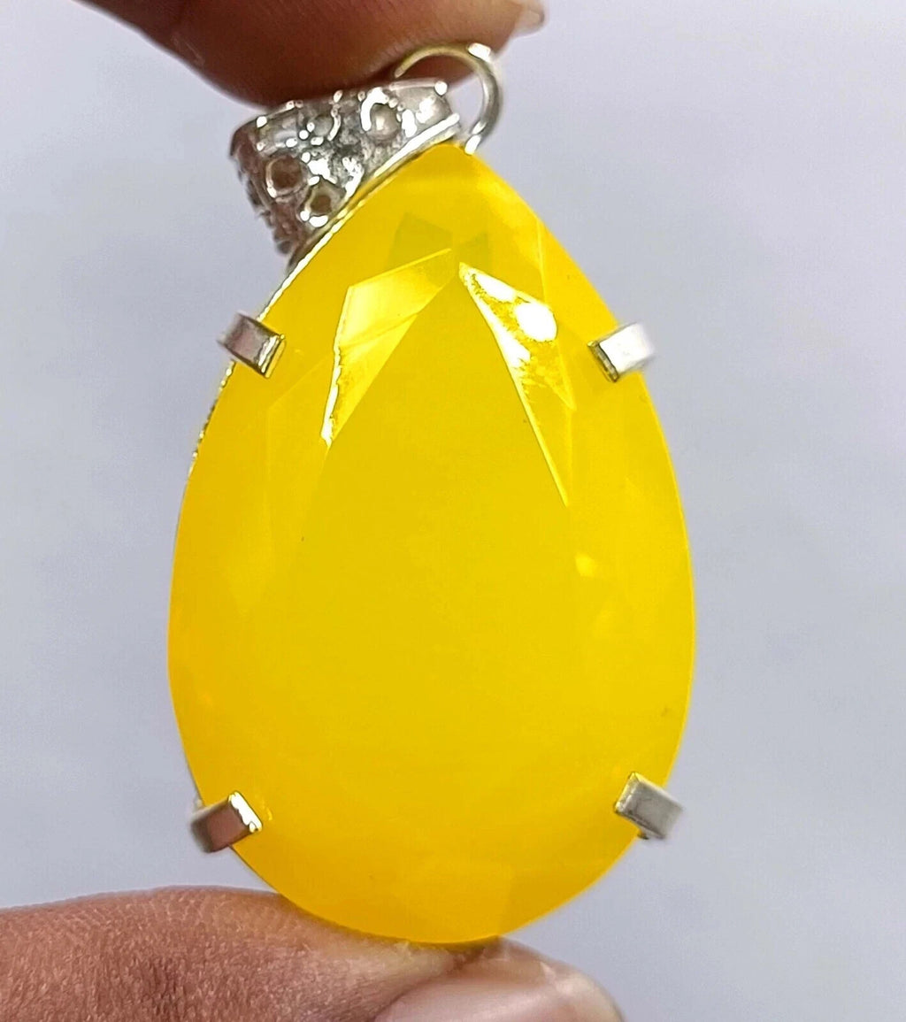 EGL Certified 108.90Ct Natural Opal 925 Solid Silver Pear Pendant Loose Gemstone