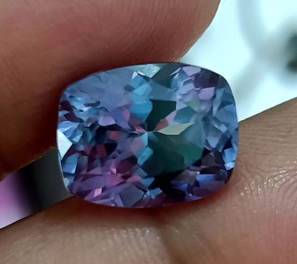 NATURAL Loose Montana Bi-Color Change Sapphire Cushion Cut GEMSTONE 10.00 Ct