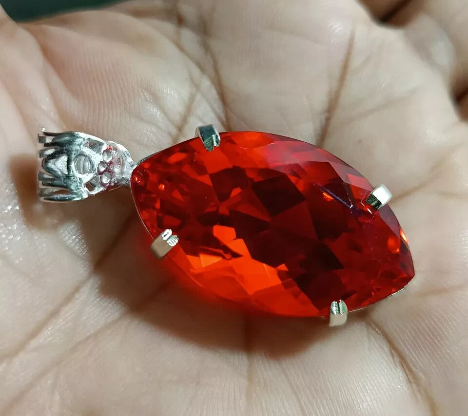 Certified Natural 65.00 Ct Brazilian Red Marquise Topaz Pendant For LOVE ONES