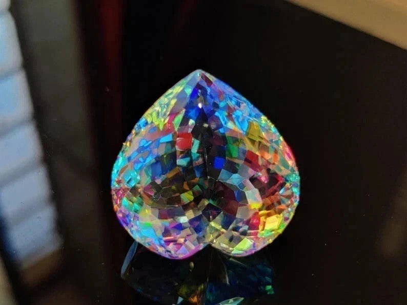 AAA Natural 56.65 Ct Mystic Topaz Rainbow Color Heart Cut Loose Gemstone