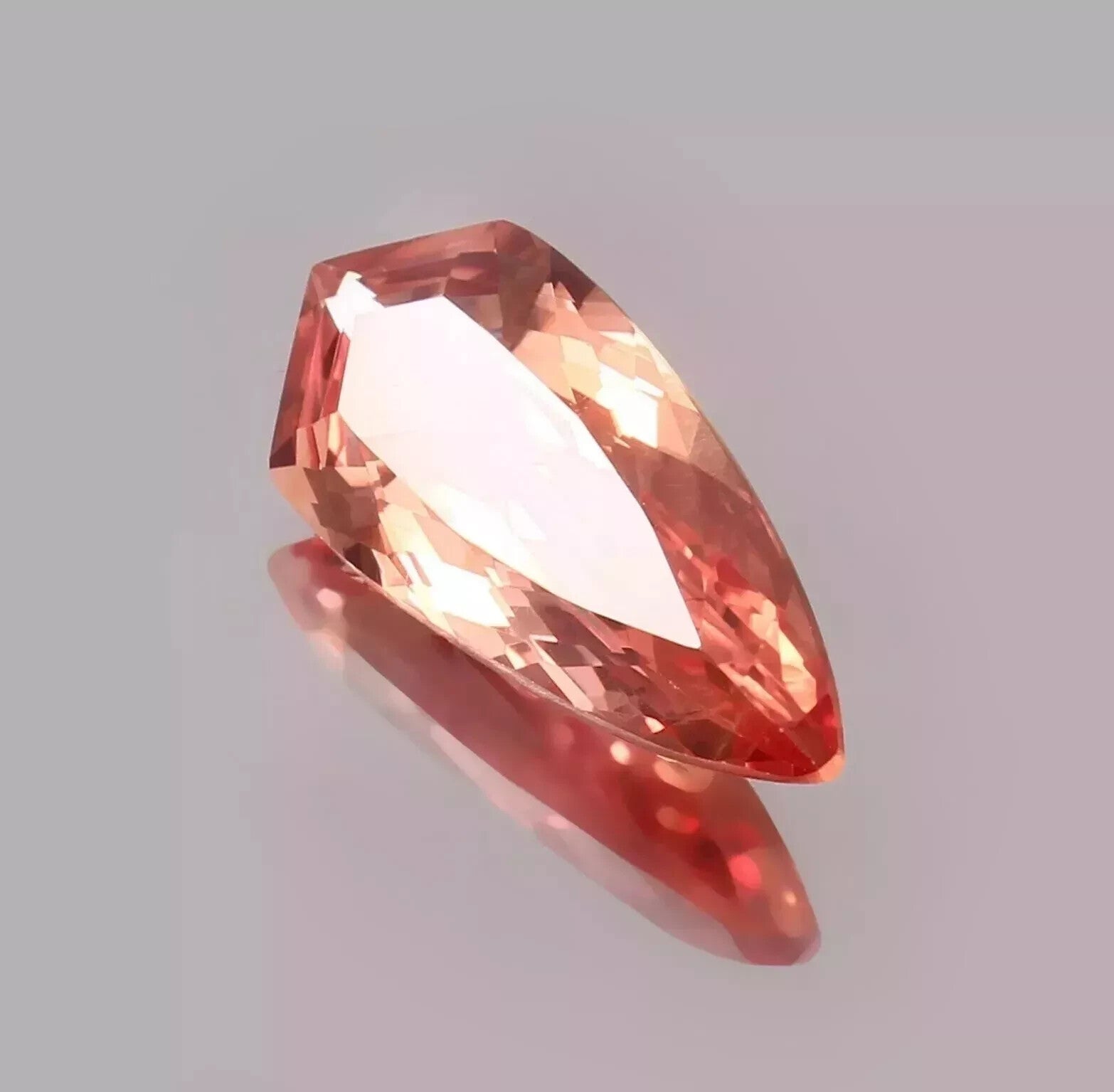 11 Ct Certified Fancy Cut Natural Peach Padparadscha Sapphire Loose Gemstone