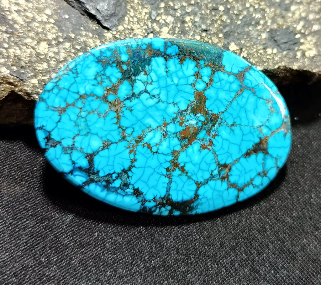 80.50 Ct Natural Turquoise Arizona blue Oval Cut Loose Gemstone With Free Gift