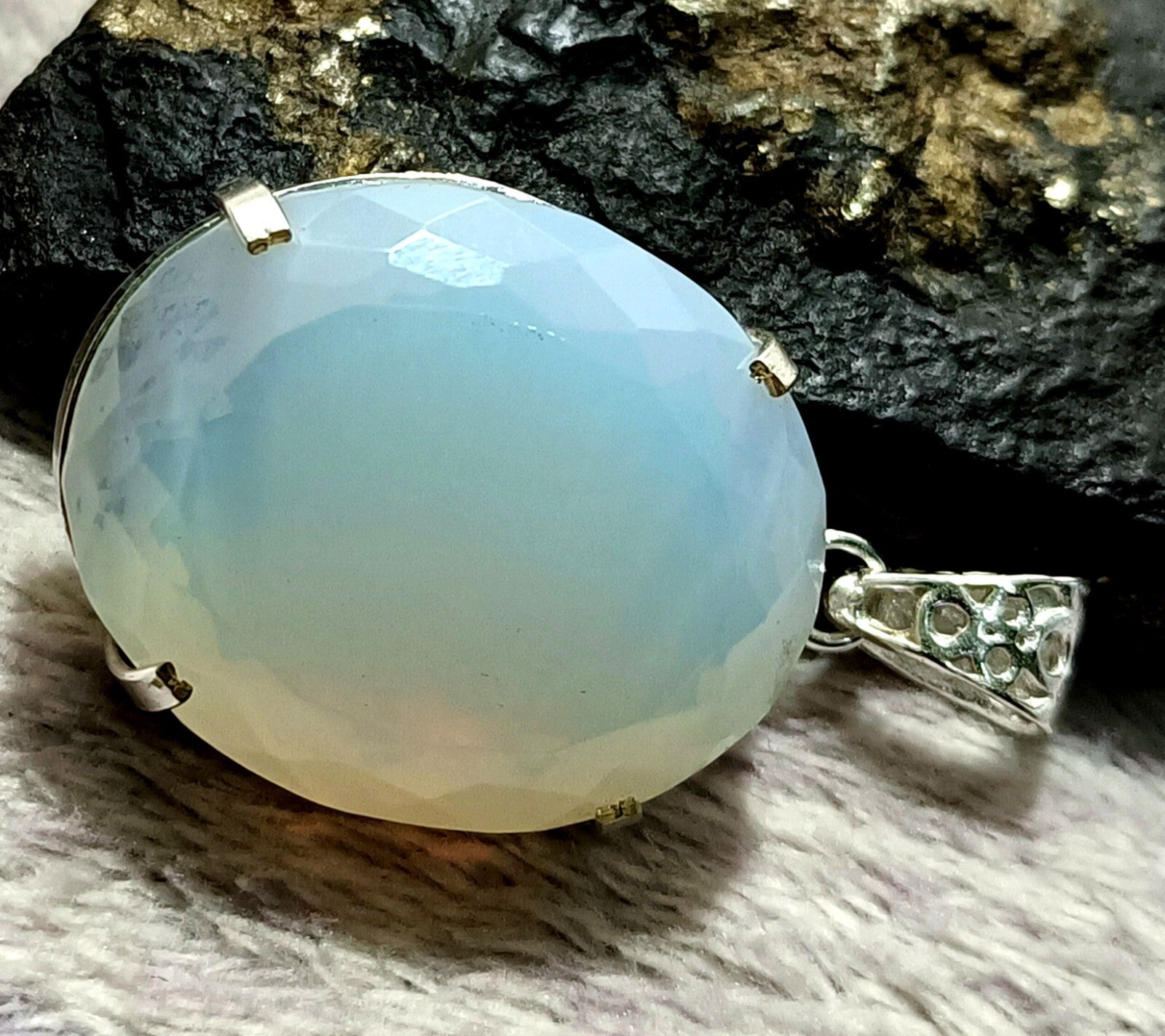 EGL Certified 108.30 Ct Natural Opal 925 Solid Silver Pendant Loose Gemstone