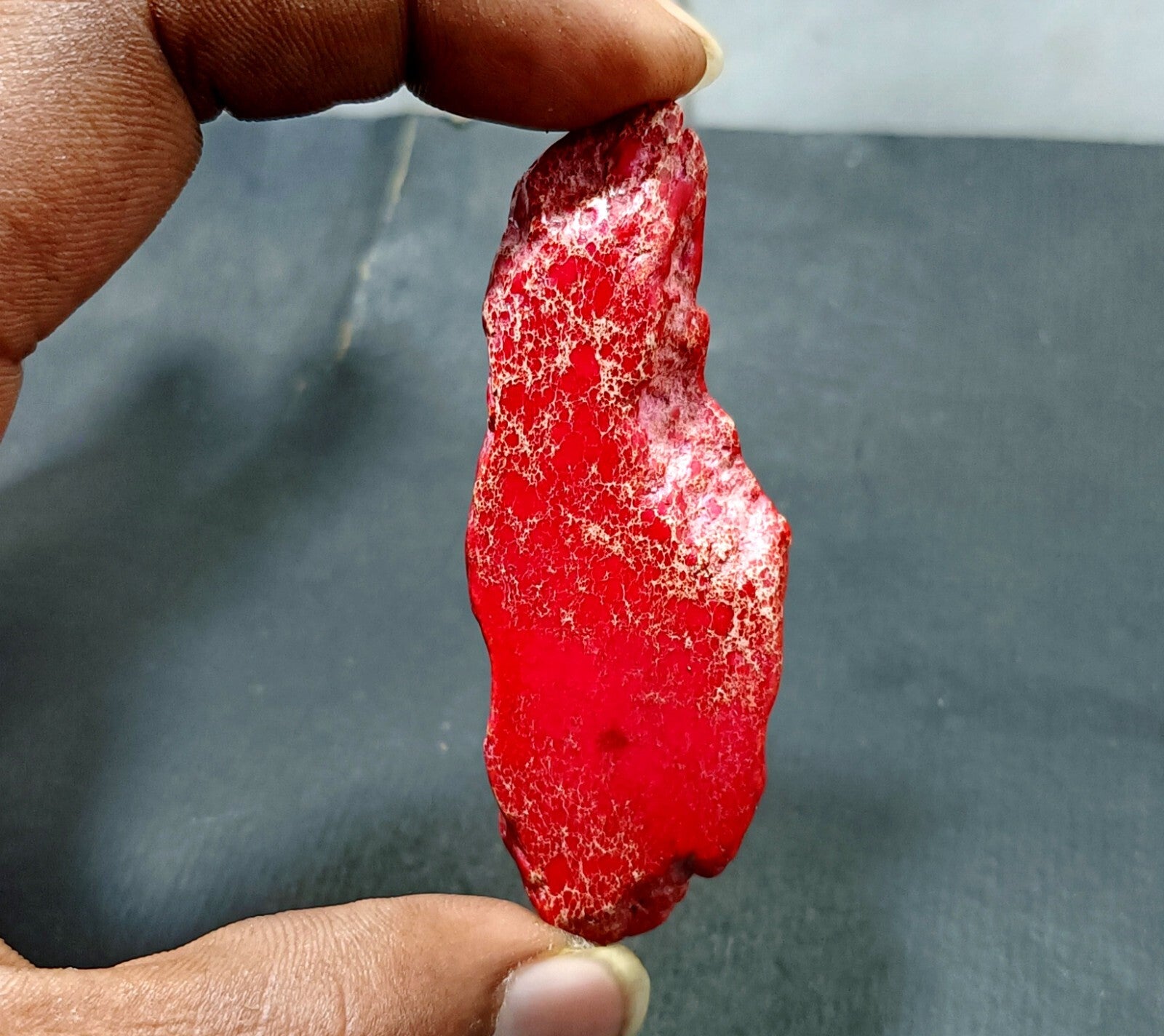 91.95 Ct Natural Arizona Superior Red Turquoise Slab Rough Certified Gemstone