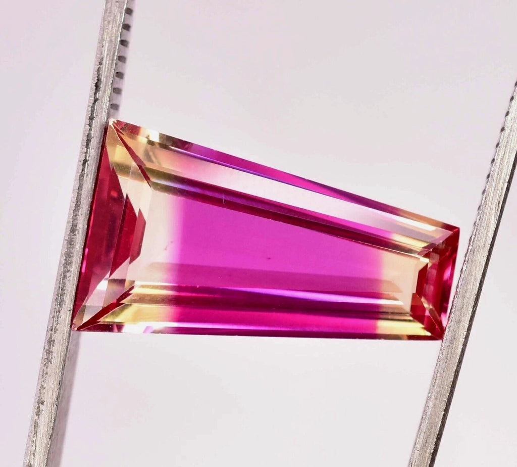 20.15 Ct Natural Bi-Color Brazilian Tourmaline Fancy Cut Certified Gemstone