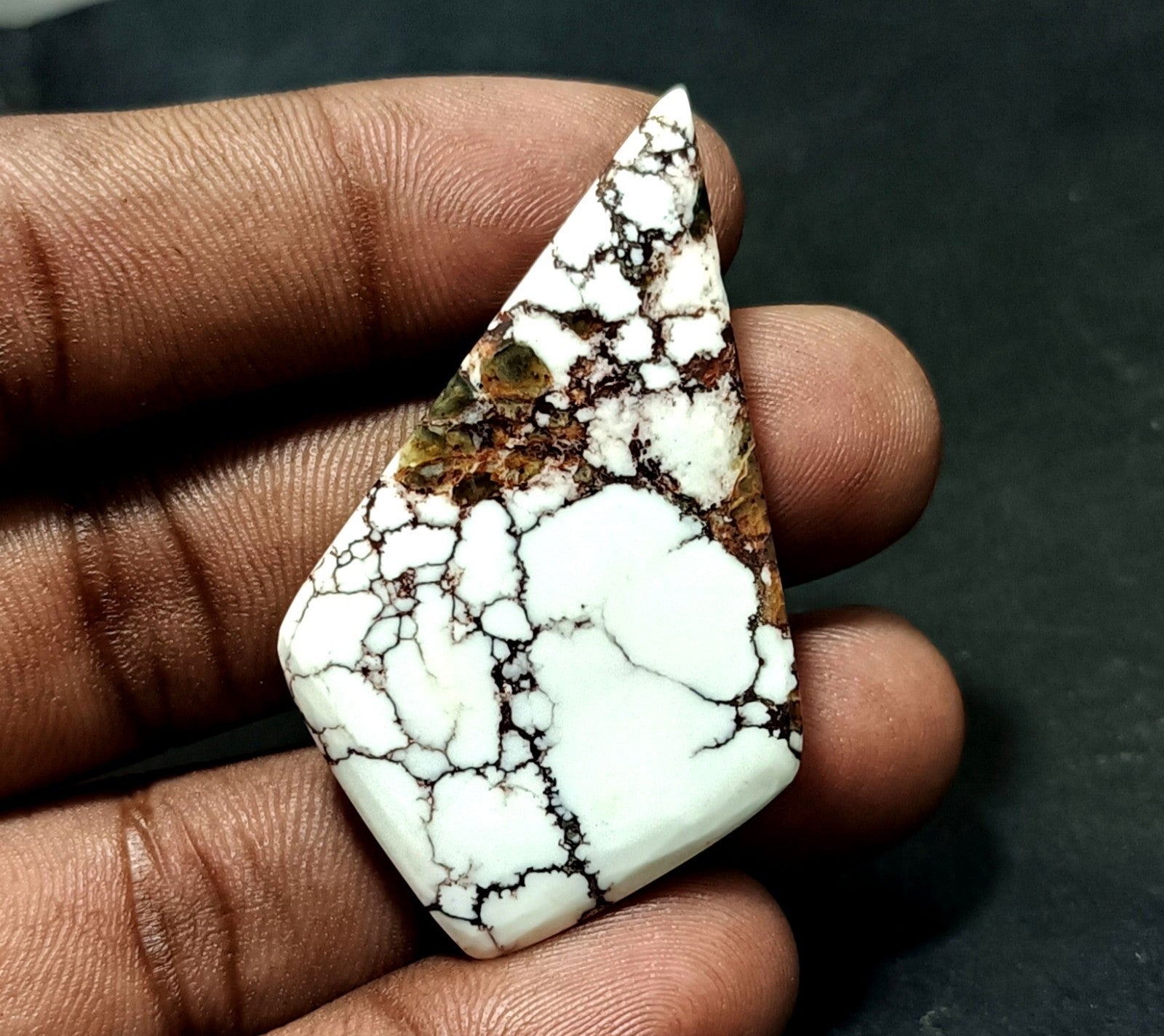 66.95 Ct Natural Turquoise Arizona White Fancy Cut Loose certified Gemstone