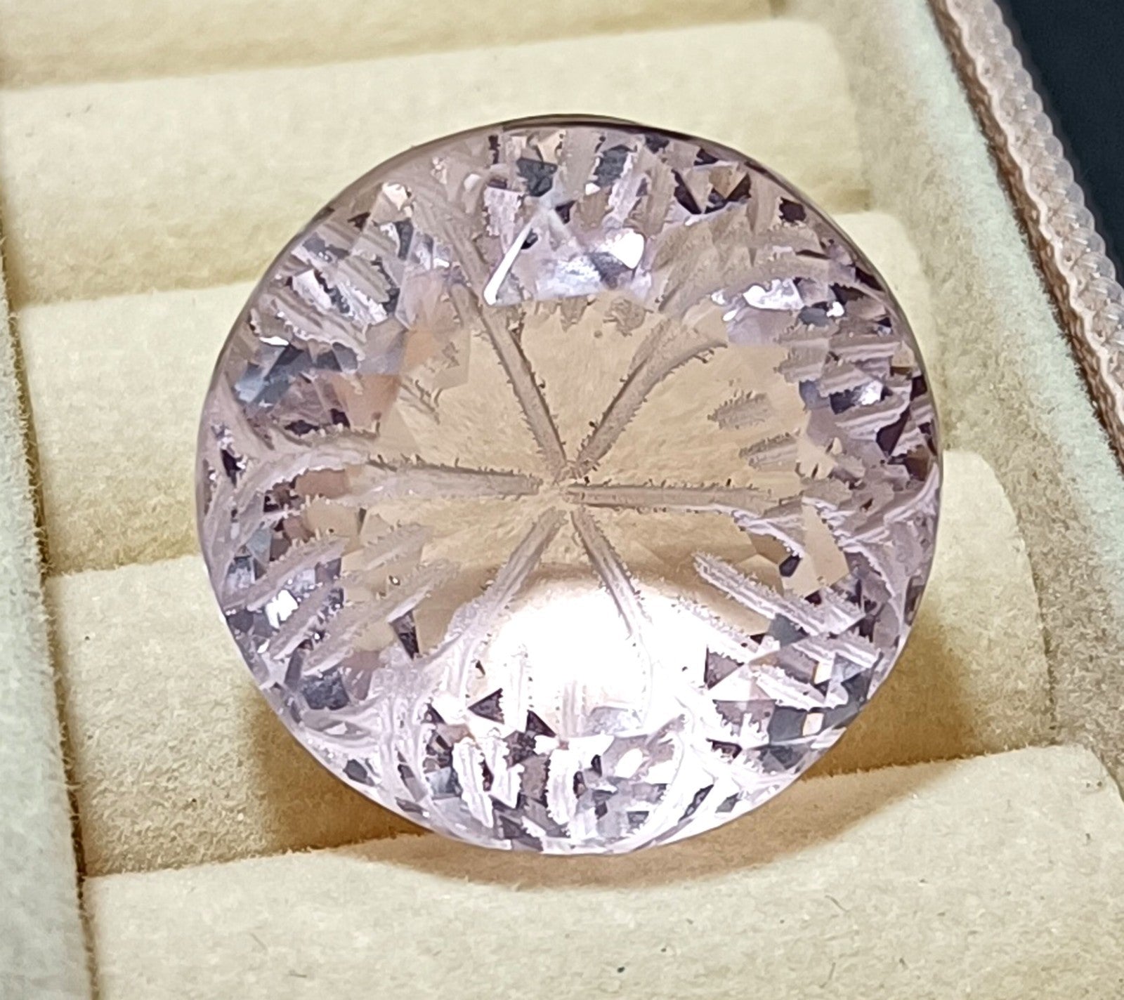 40.95 Ct Round Fine Cut EGL Certified Brazilian Pink Color Topaz Loose Gemstone