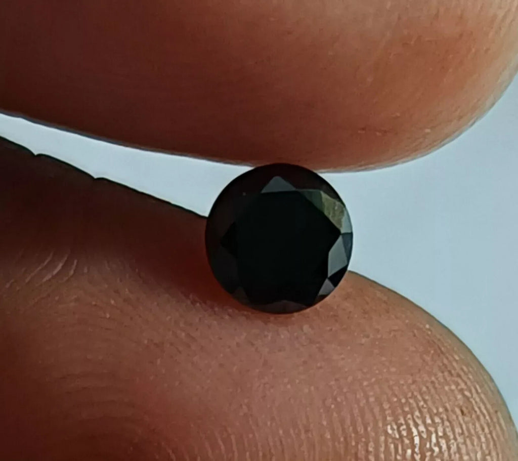 EGL Certified 6 mm Natural Black Sapphire 20 Pcs Lot Round Shape Loose Gemstone