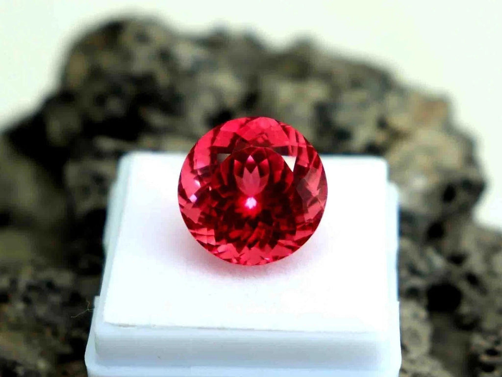 40.80 Ct Certified Round Cut Natural Padparadscha Sapphire Loose Gemstone