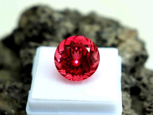 40.80 Ct Certified Round Cut Natural Padparadscha Sapphire Loose Gemstone