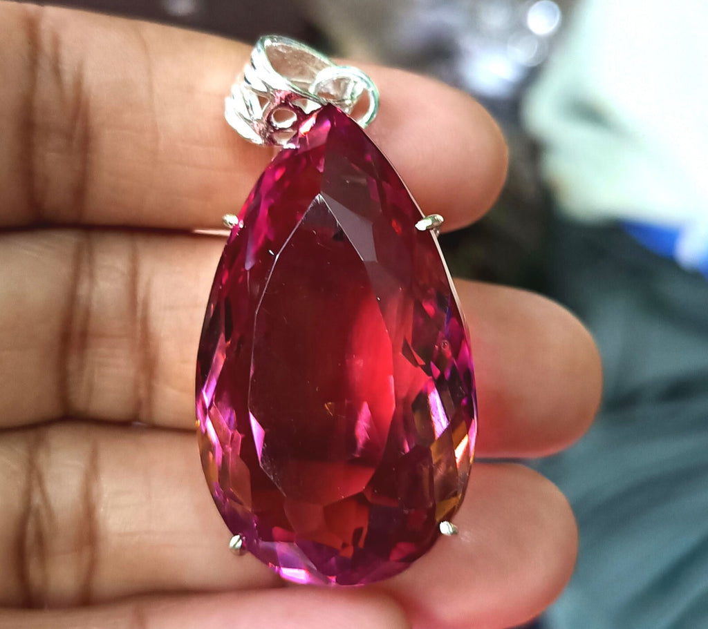 EGL Certified 110 Ct Natural Zultanite 925 Silver Pear Cut Pendant Loose Gems