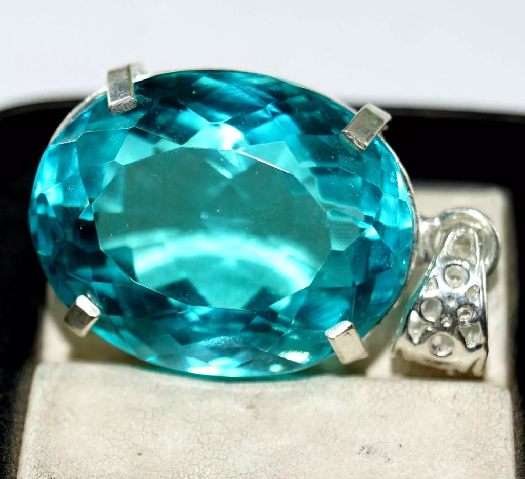 77.15 Ct Natural Topaz 925 Solid Silver Pendant Certified Oval Loose Gemstone