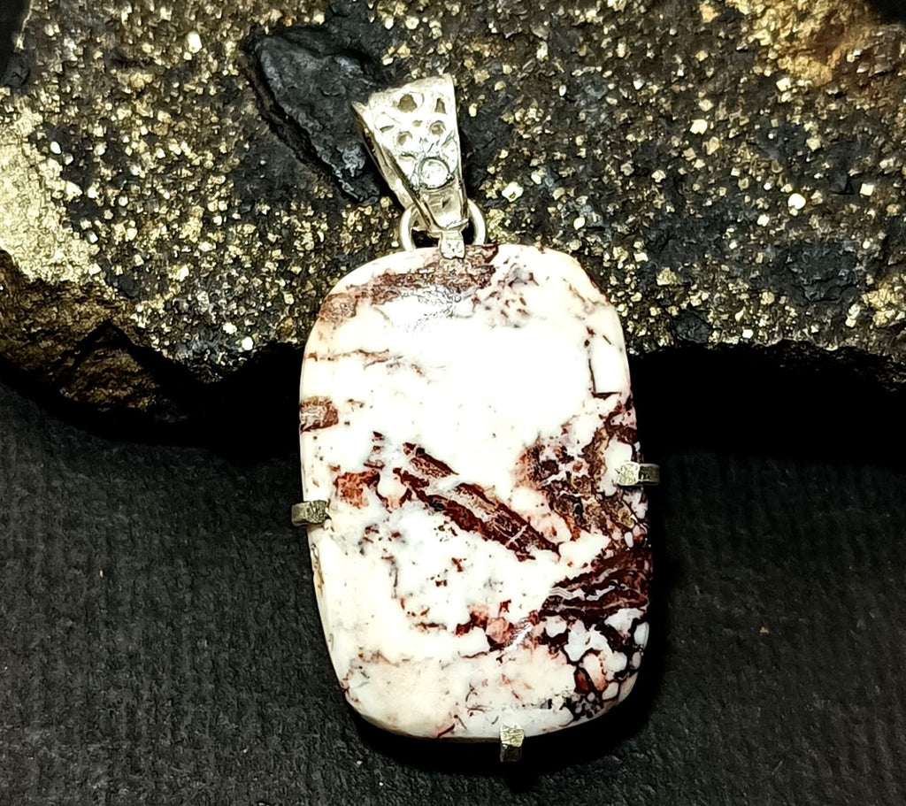 45.65 Ct Natural White Turquoise Slab 925 Solid Silver Pendant Loose Gemstone