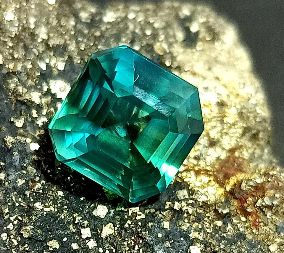 9.20 Ct Natural Green Sapphire Flawless EGL Certified Asscher Cut Loose Gemstone