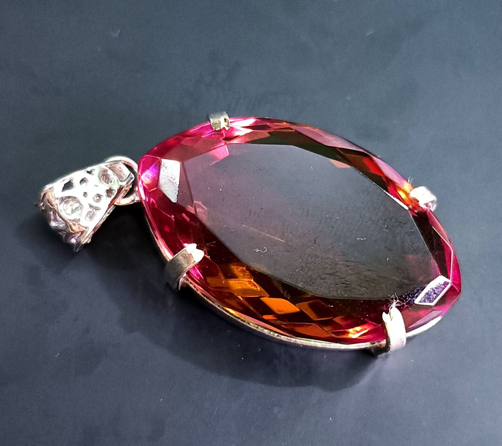 114.05 Ct Natural 7 Color Zultanite Pendant 925 Silver Loose Certified Gemstone