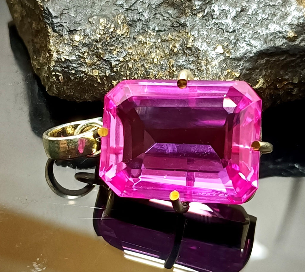 Certified 61.15 CT Natural Padparadscha Sapphire Gems 925 Solid Silver Pendant