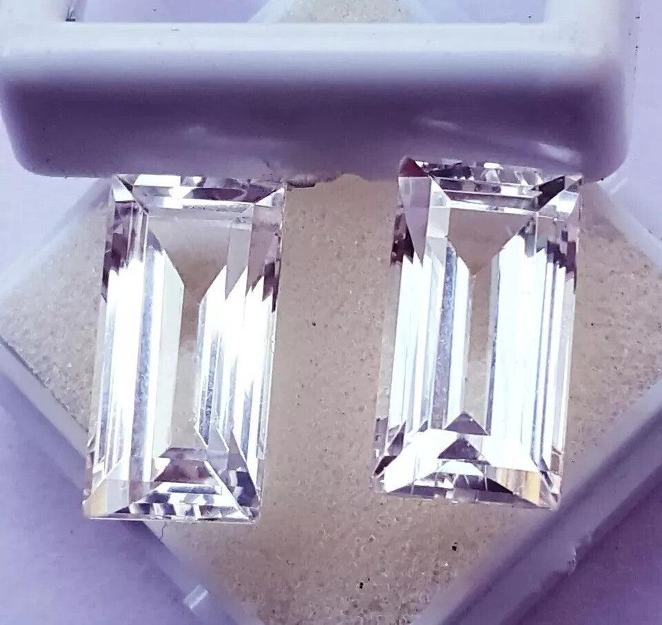 Natural White Sapphire Excellent 10-12Carat Certified 1 Pair Certified Loose Gem