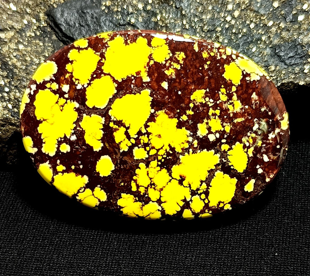 72.80 Ct Natural Arizona Superior Yellow Turquoise Oval Cut Certified Gemstone
