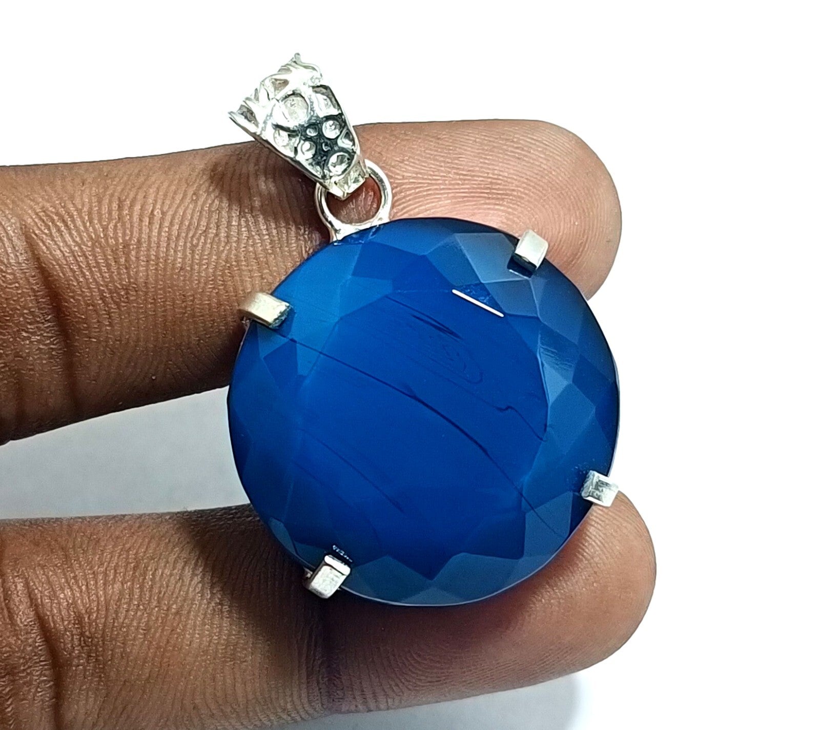 London Blue Topaz Pendant 925 Sterling Silver Pendant Gemstone Jewelry 100.50 ct