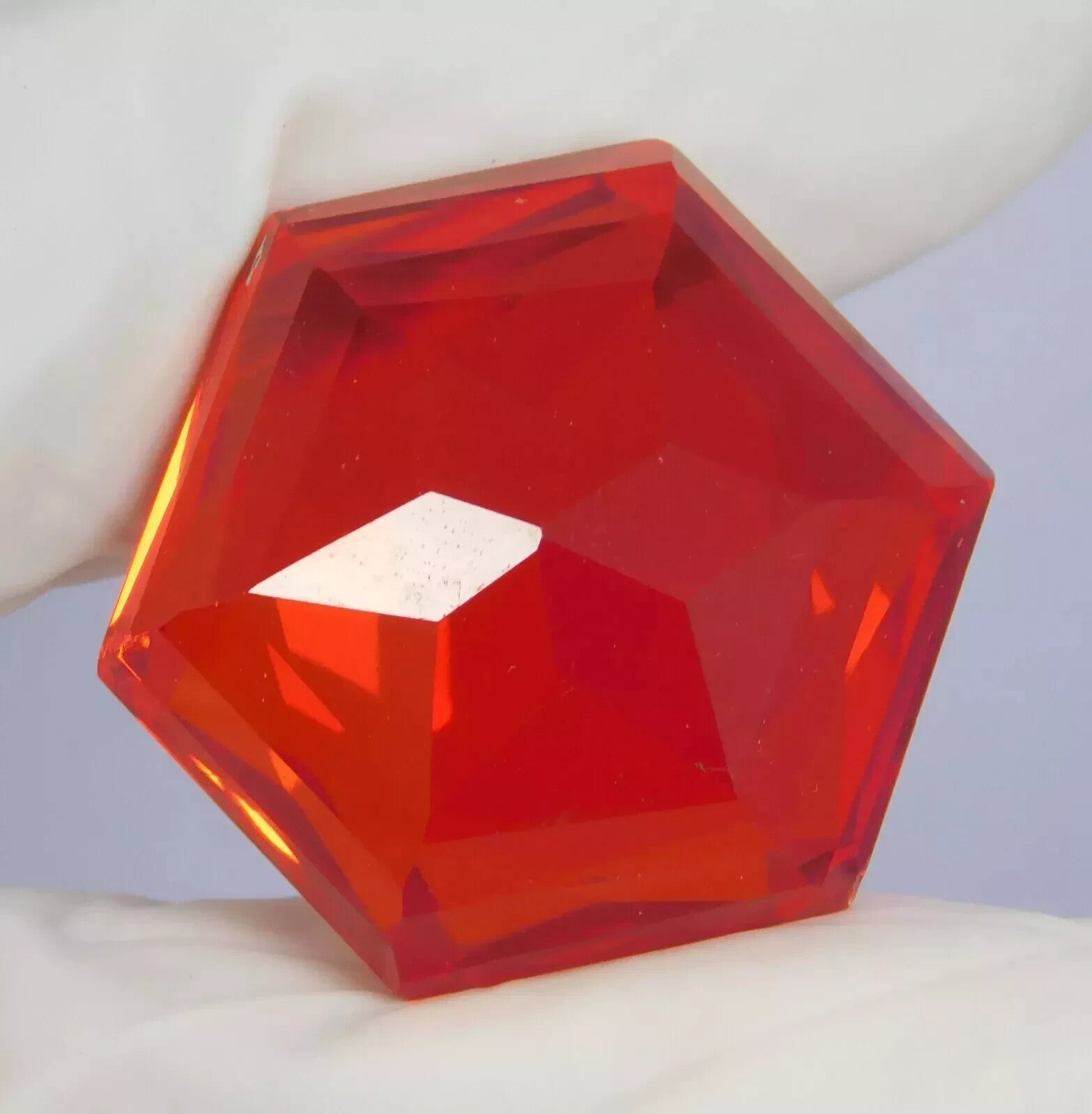Certified Natural 75.80 Ct Mexican Fire Opal Orange Hexagon Cut Gemstone