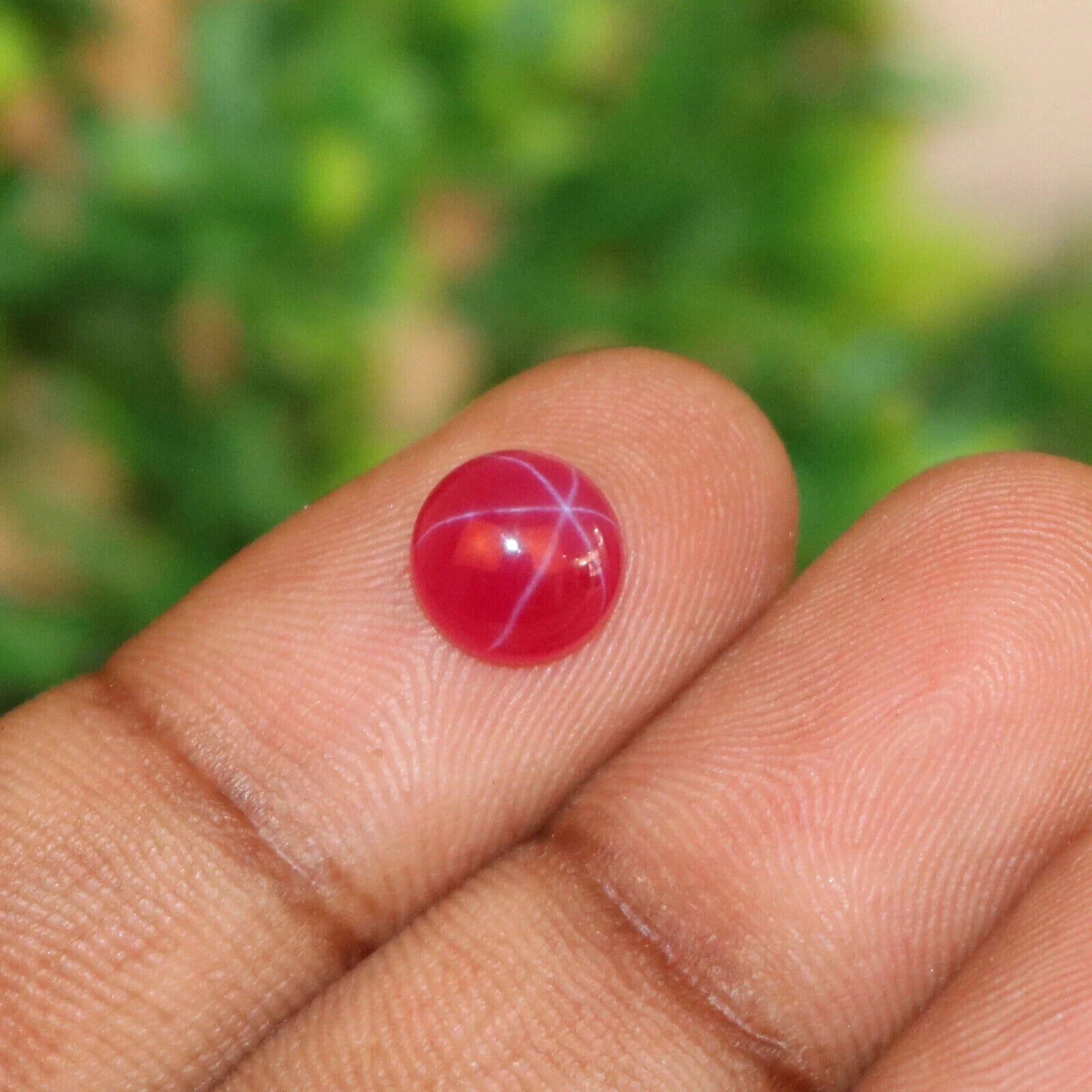 Loose 6 Rays Natural Red Star Ruby 2.45 Ct Certified Gemstone Timeless Jewelry