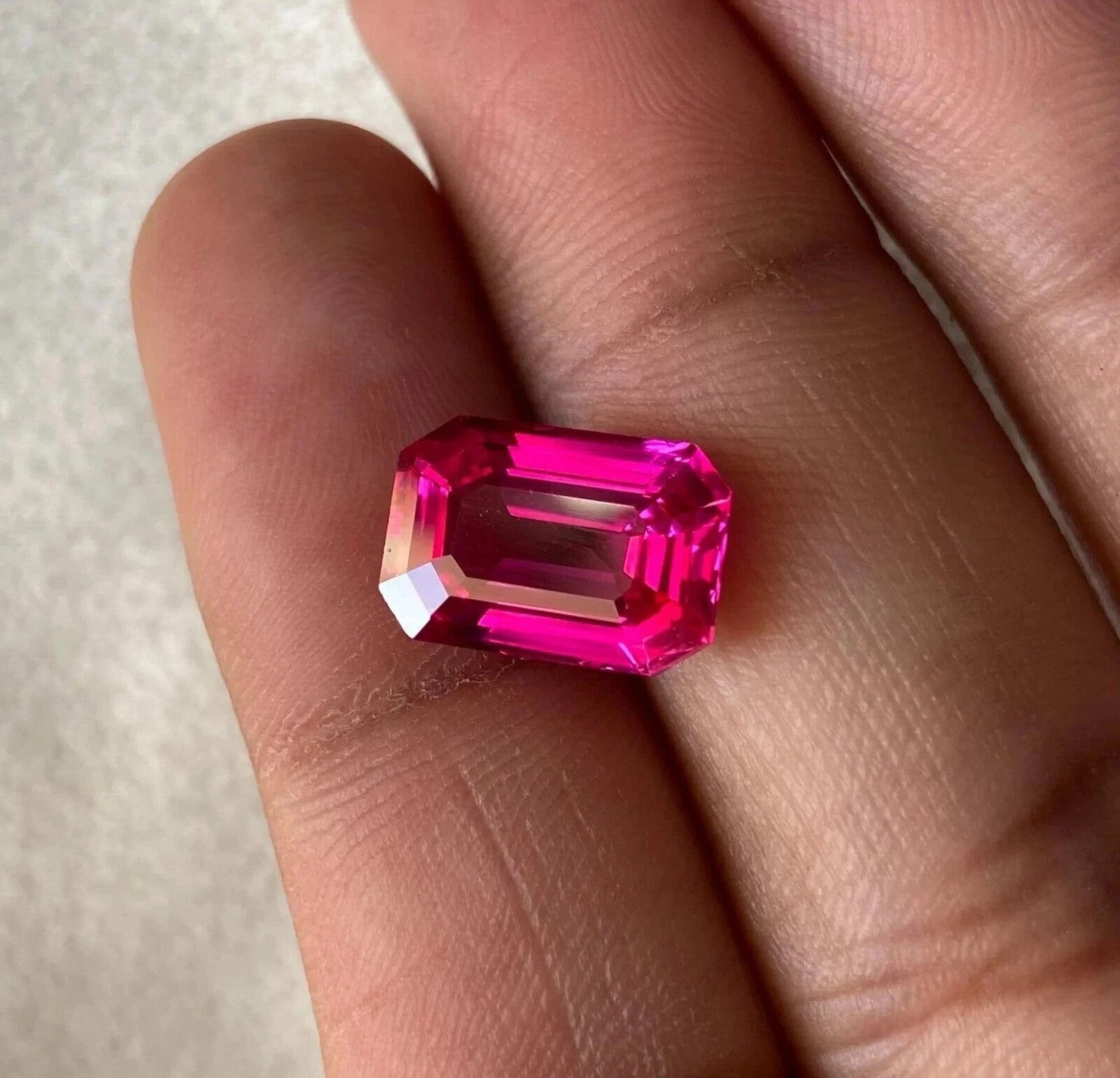 Flawless Natural 9.50 Ct Emerald Cut EGL Certified Pink Sapphire Loose Gemstone