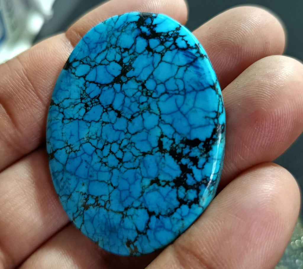 79.45 Ct Natural Turquoise Arizona blue oval Cut Loose Gemstone With Free Gift