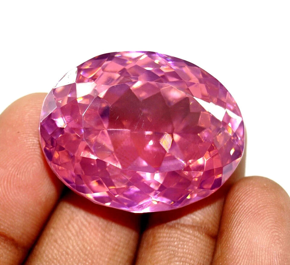 EGL 198.50 Ct Certified Natural Pink Zircon Cambodian Oval Cut Loose Gemstone