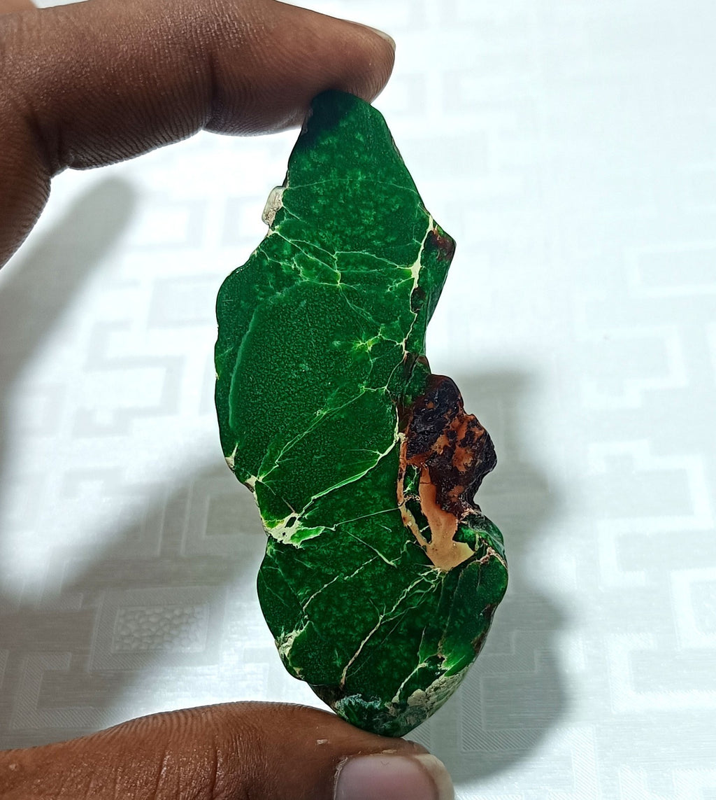 111.65 Ct Natural Arizona Superior green Turquoise Slab Rough Certified Gemstone