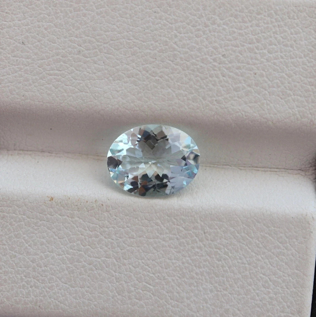 A+ Natural Ocean Blue Aquamarine GIE Certified Oval Cut GEMSTONE 8 Ct