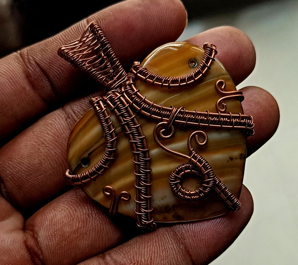 Gift For Her Copper Labradorite Jewelry Wire Wrapped Pendant 107.30 Ct