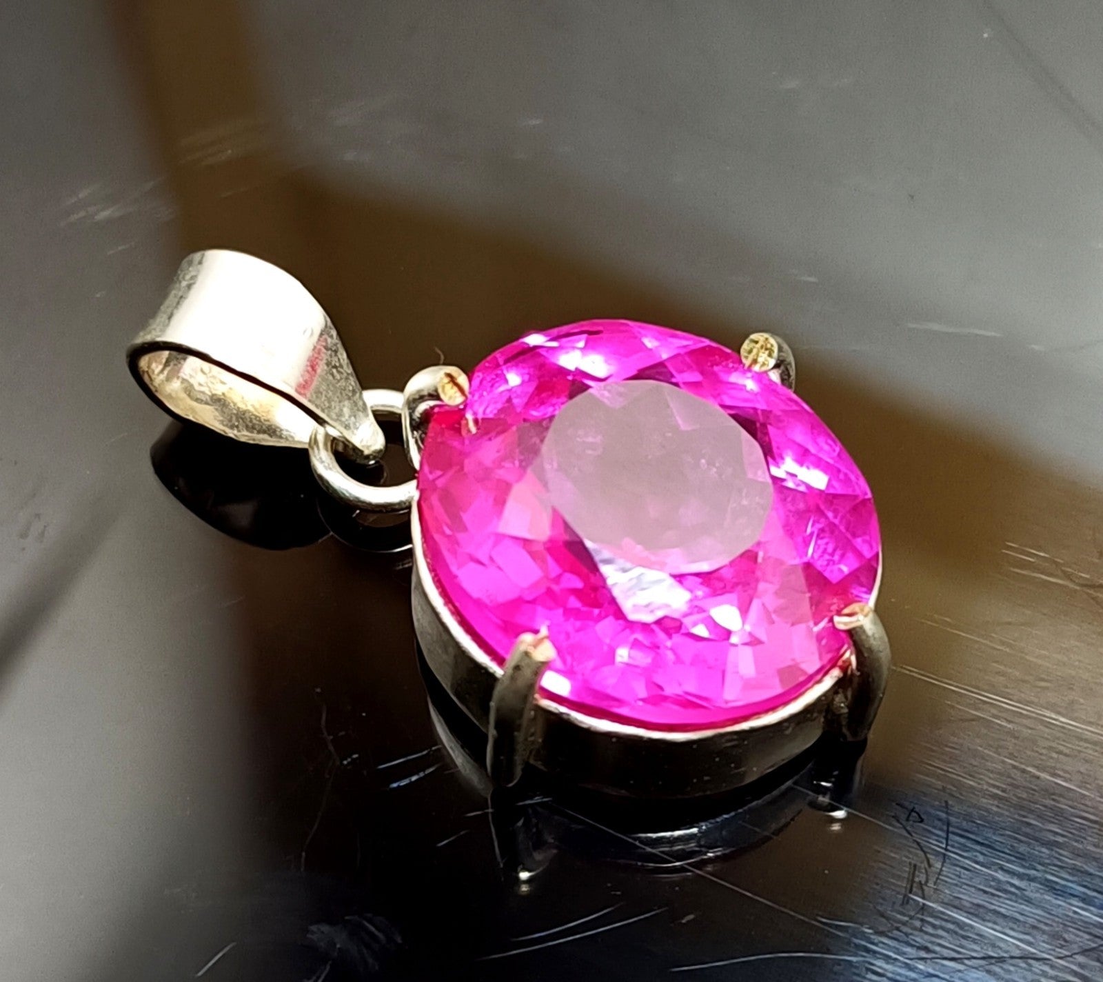 EGL Certified 31.95 Ct Natural Pink RUBY 925 Solid Silver Pendant Loose Gemstone