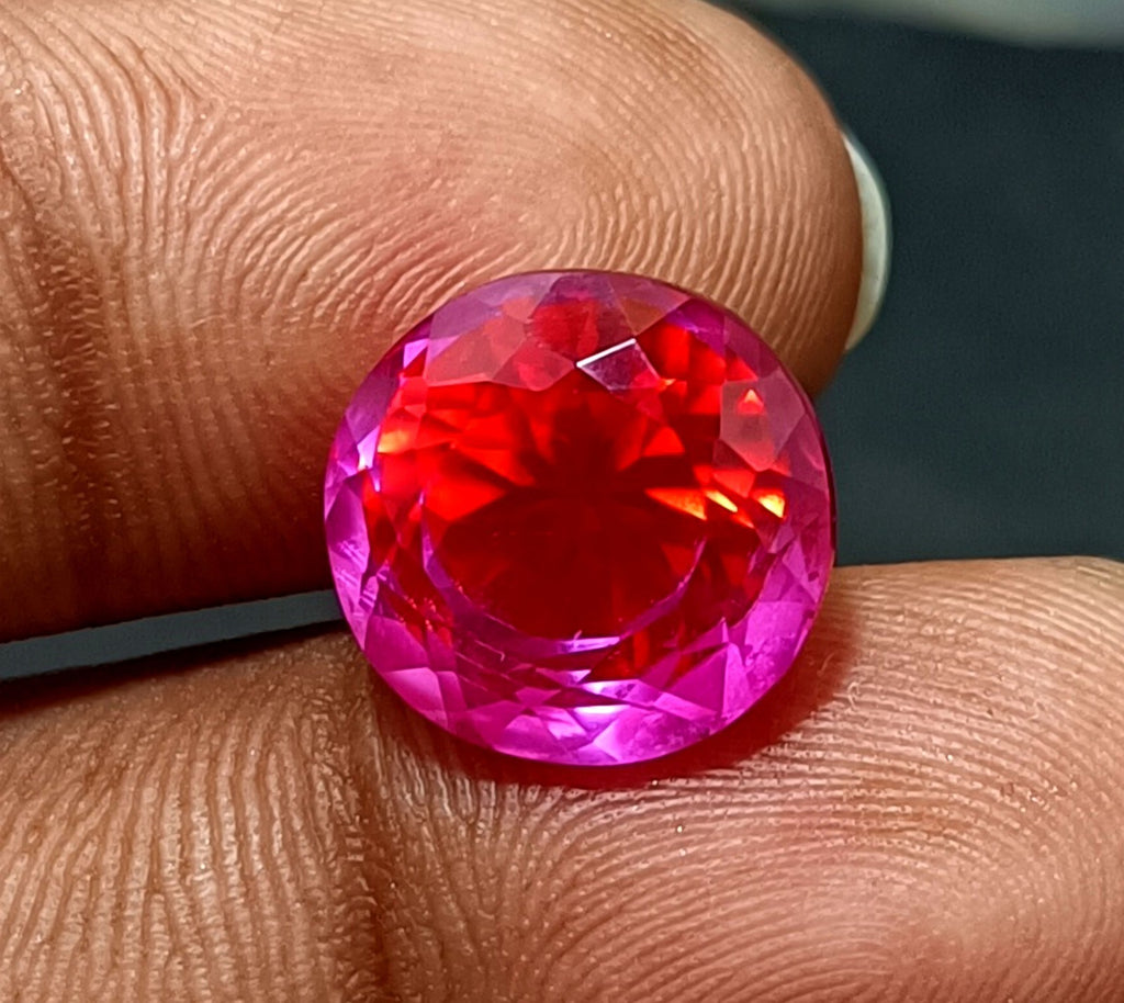 13.30 Ct A++ NATURAL Ceylon PITAMBARI Sapphire Bi-Color Certified Round GEMSTONE