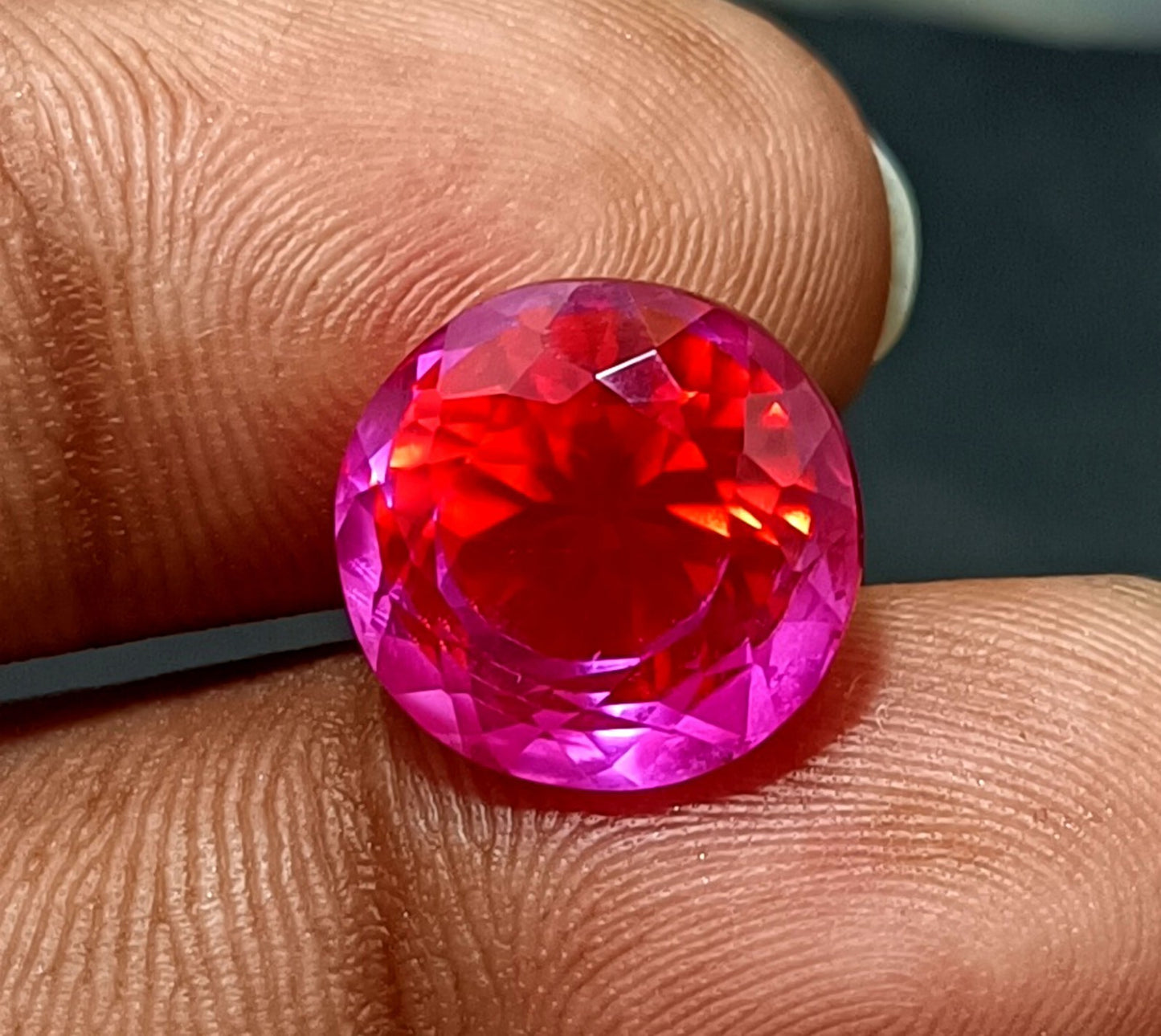 13.30 Ct A++ NATURAL Ceylon PITAMBARI Sapphire Bi-Color Certified Round GEMSTONE