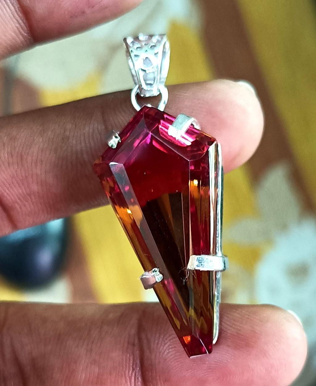 74.85 Ct Natural Zultanite 7 Color Pendant 925 Silver Loose Certified Gemstone