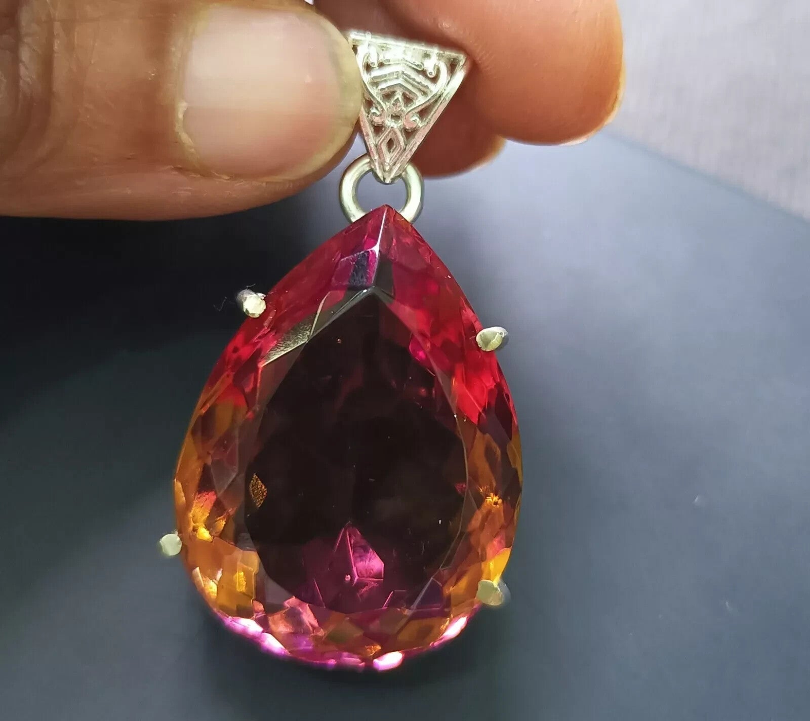 99.10 Ct Natural Zultanite 925 Silver Pear Cut Pendant Loose Gems EGL Certified