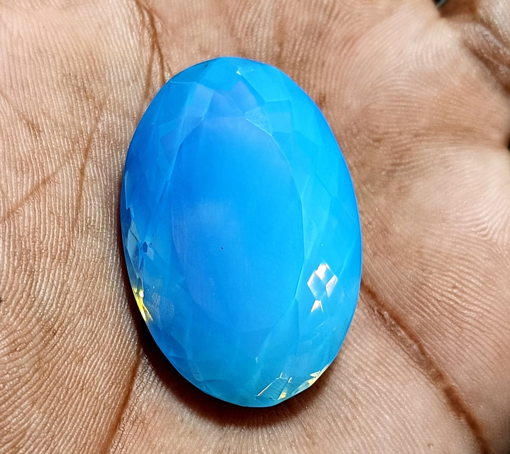 86.10  Ct Natural Blue Opal Oval Cut Welo Australian EGL Certified Gemstone