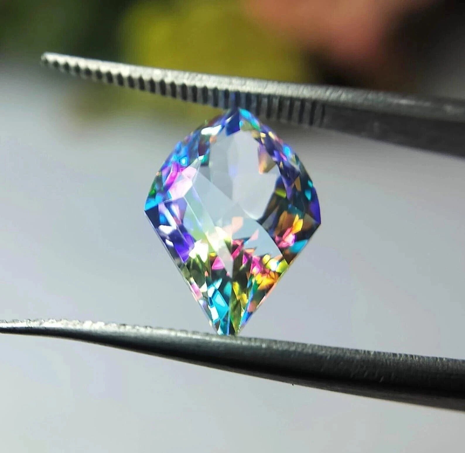 51 Ct Natural Mystic Topaz Loose Rainbow Color Fancy Cut Certified Gemstone