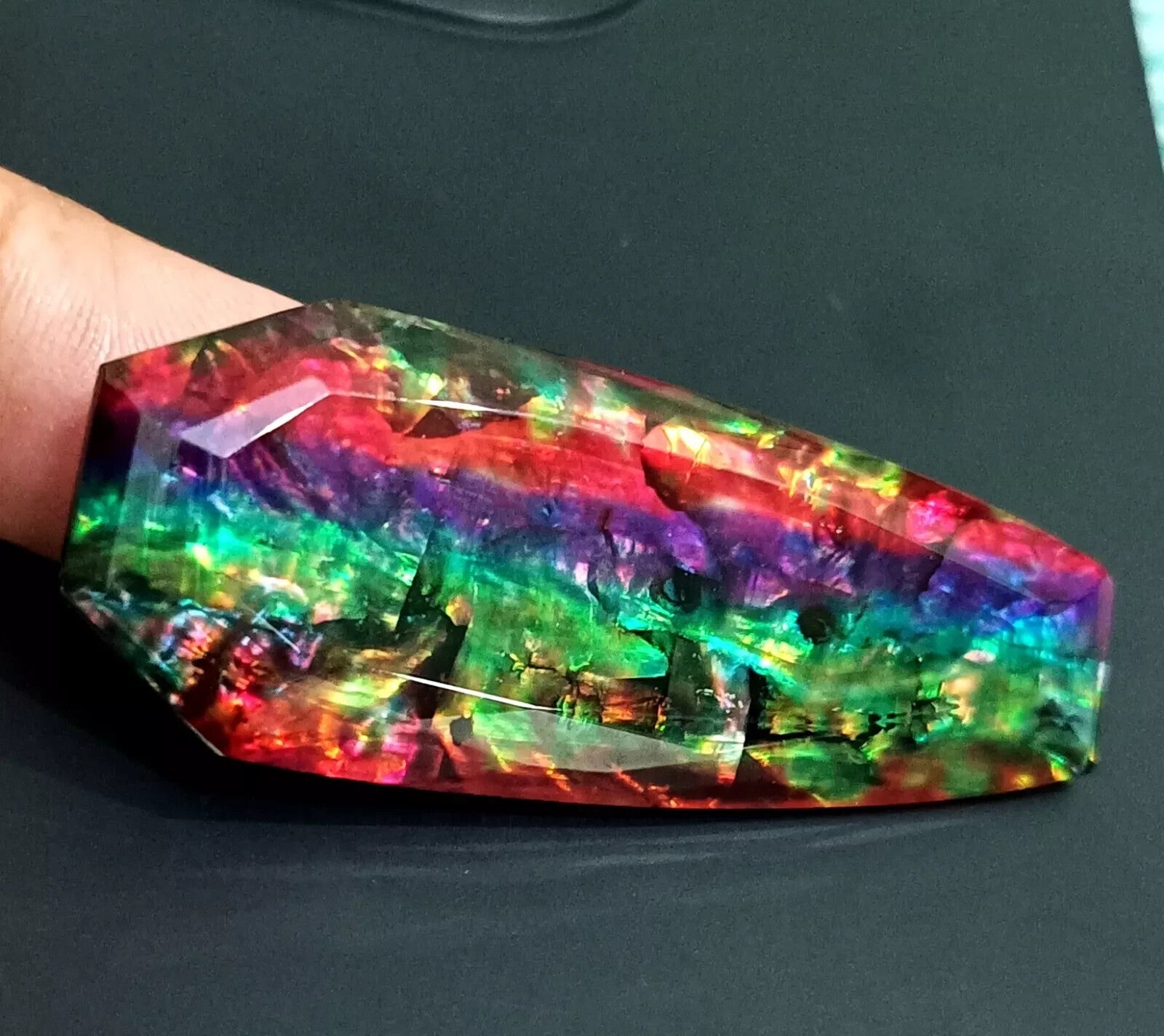 59.49 Ct Natural Ammolite Opal-Like Organic Fancy Doublet Loose Rare GEMSTONE