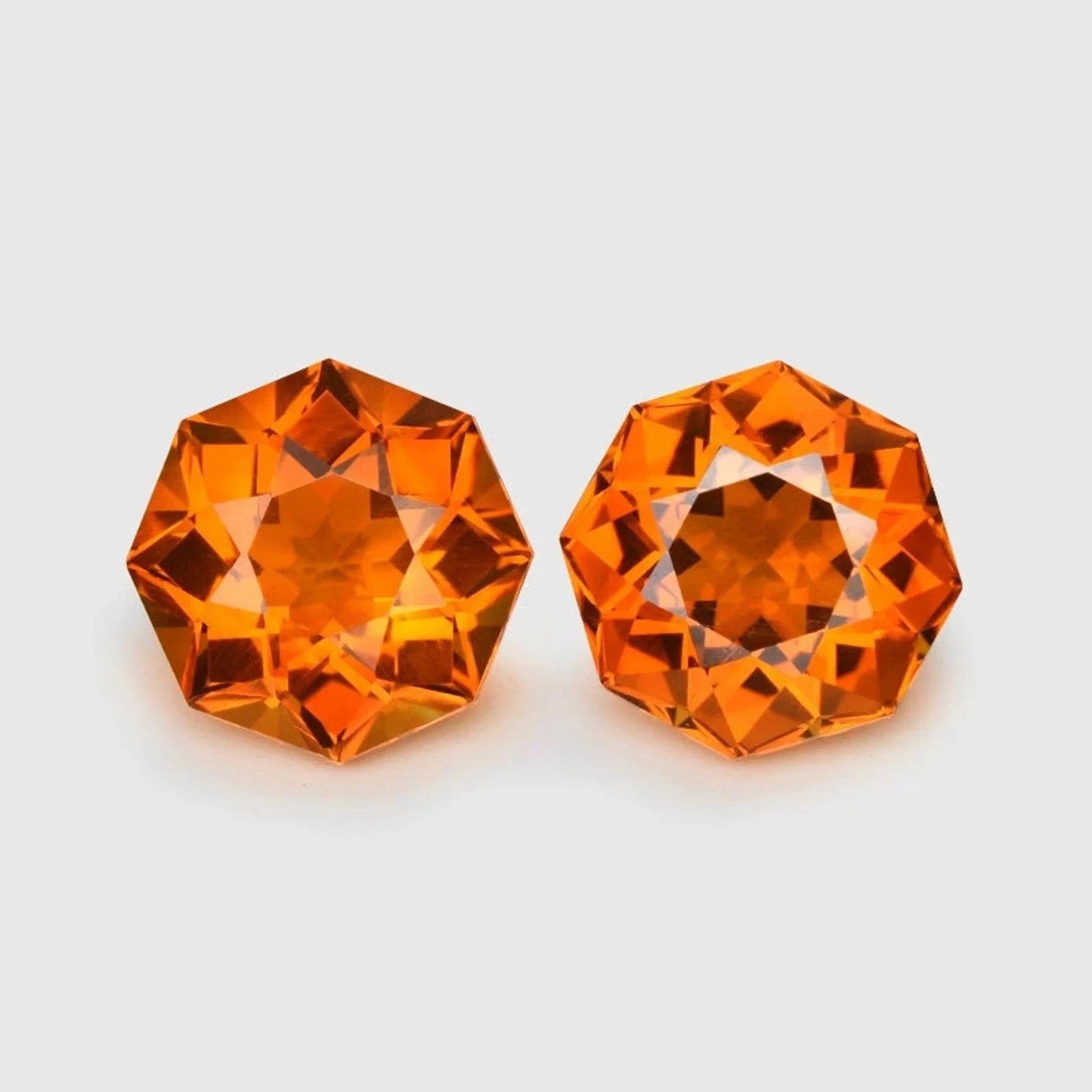 12x12 mm 2 Pcs Natural Orange Sapphire Fancy Fine Cut Loose Certified Gemstone