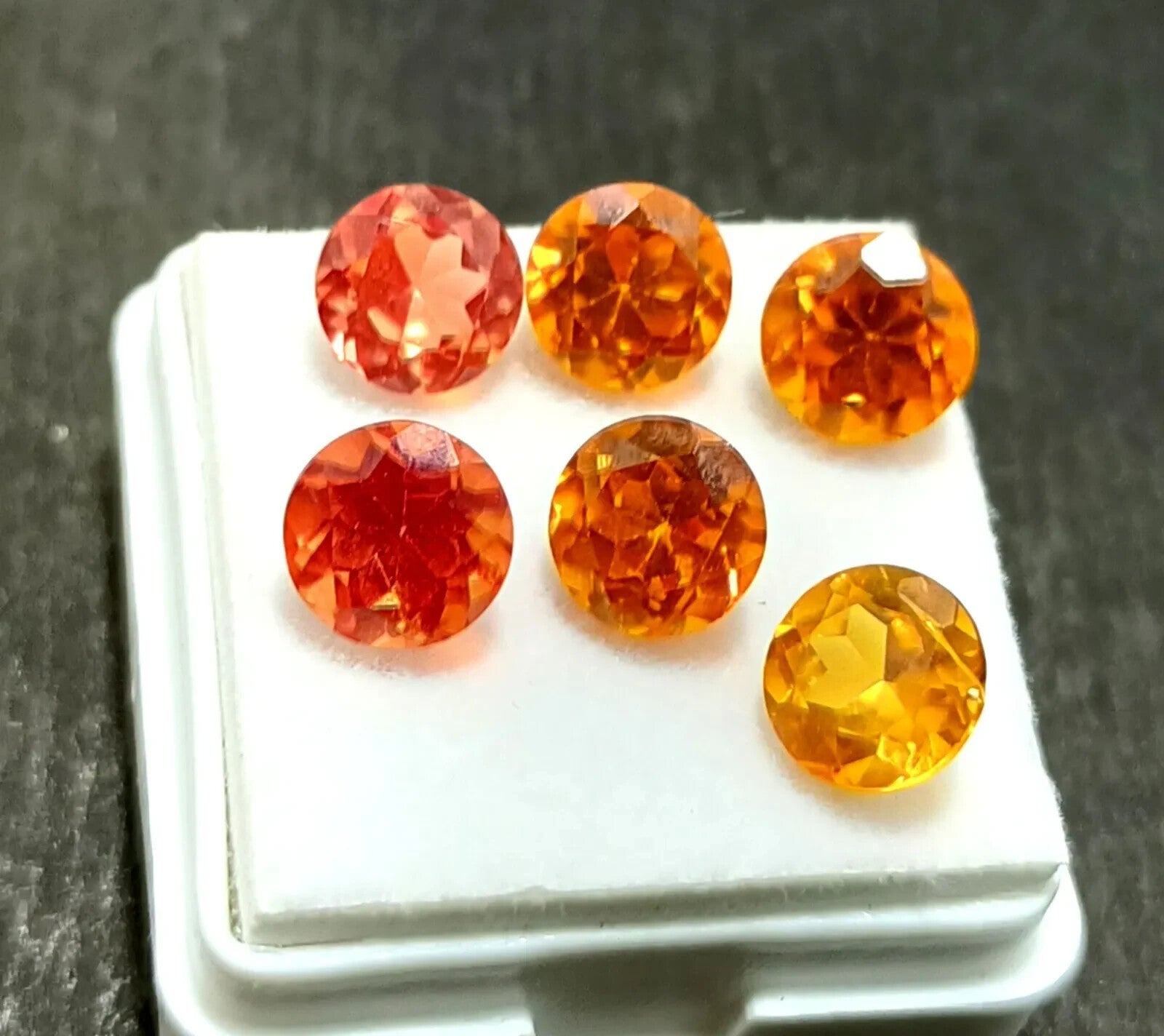 100 PC 5 MM Natural Orange Ceylon Sapphire Loose Gemstones Certified Round Lot
