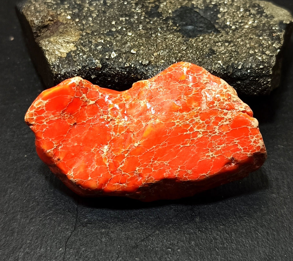 90.80 Ct Natural Arizona Superior Orange Turquoise Slab Rough Certified Gemstone