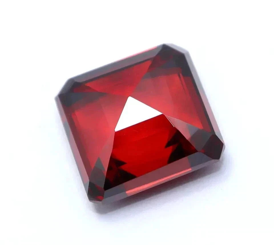 52 Ct Natural Cambodian Red Zircon Asscher Cut Loose Certified Gemstone