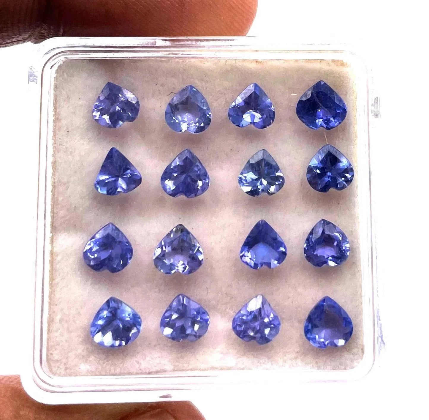 15 Pcs Natural D Block Blue Tanzanite 5 mm Heart CERTIFIED Loose Gemstone