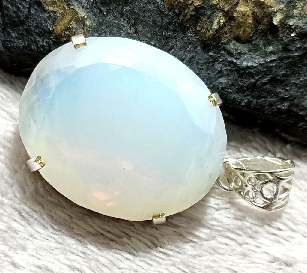 EGL Certified 108.30 Ct Natural Opal 925 Solid Silver Pendant Loose Gemstone