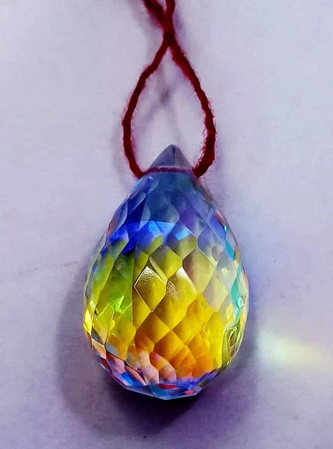 Loose Natural Mystic Quartz Teardrop Cut Gemstone Certified With Drilled 49 Ct