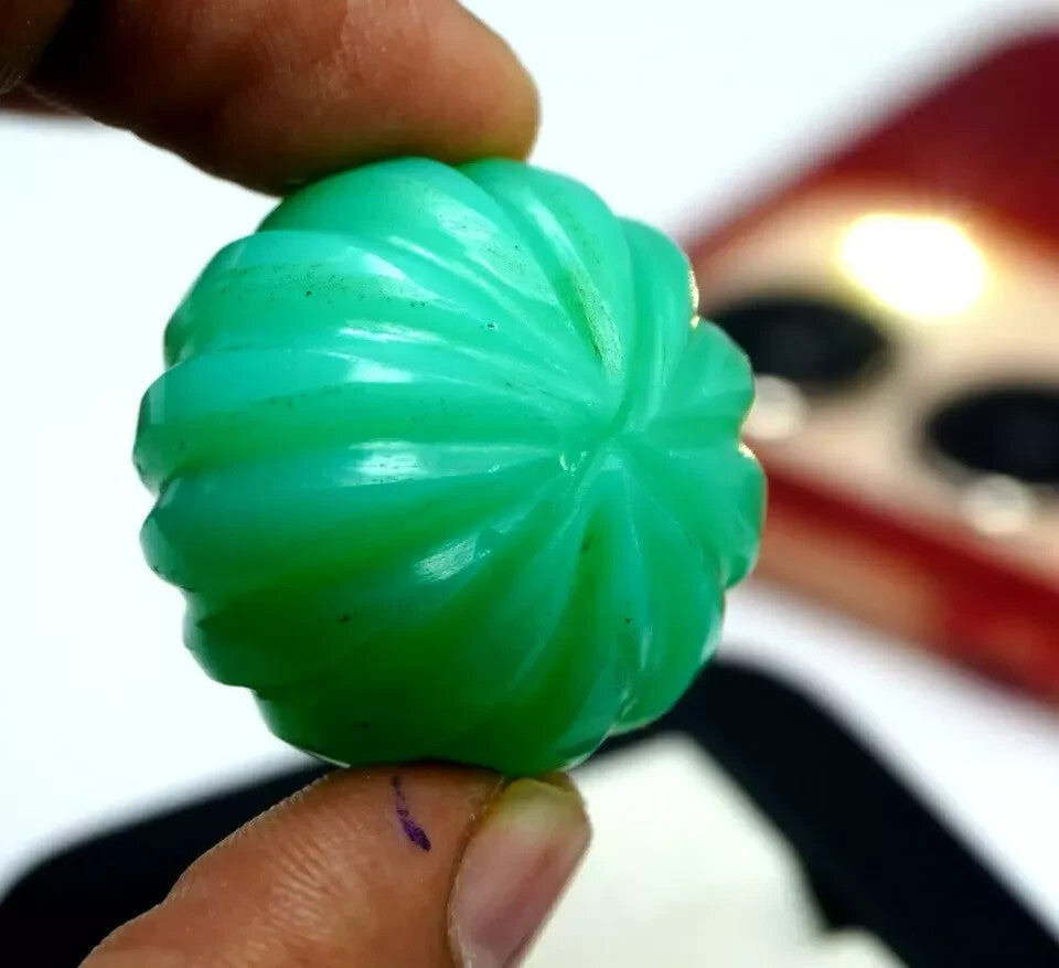 Natural 165.80 Ct Welo Opal Green Color Australian Untreated Melon Cut Gemstone