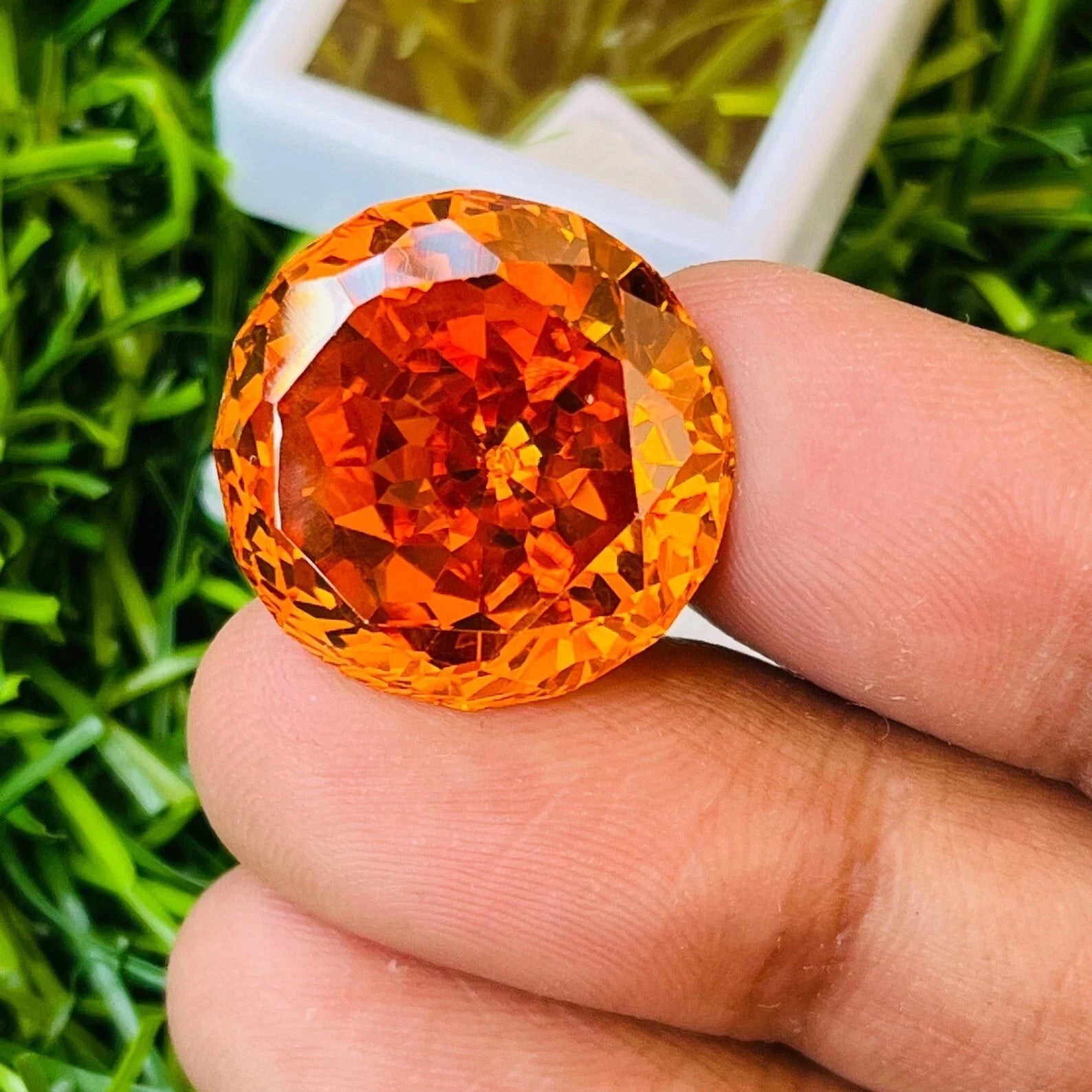 50.75 Ct Round Cut Natural Large Orange Color Zircon Certified Loose Gemstone A+