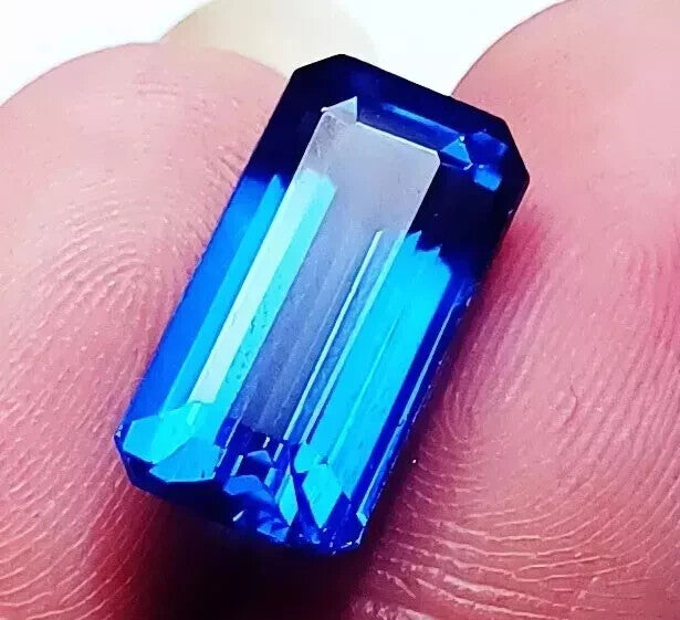 Wonderful Emerald Shape Loose Gemstone 12.20 Ct Natural Blue Sapphire Certified